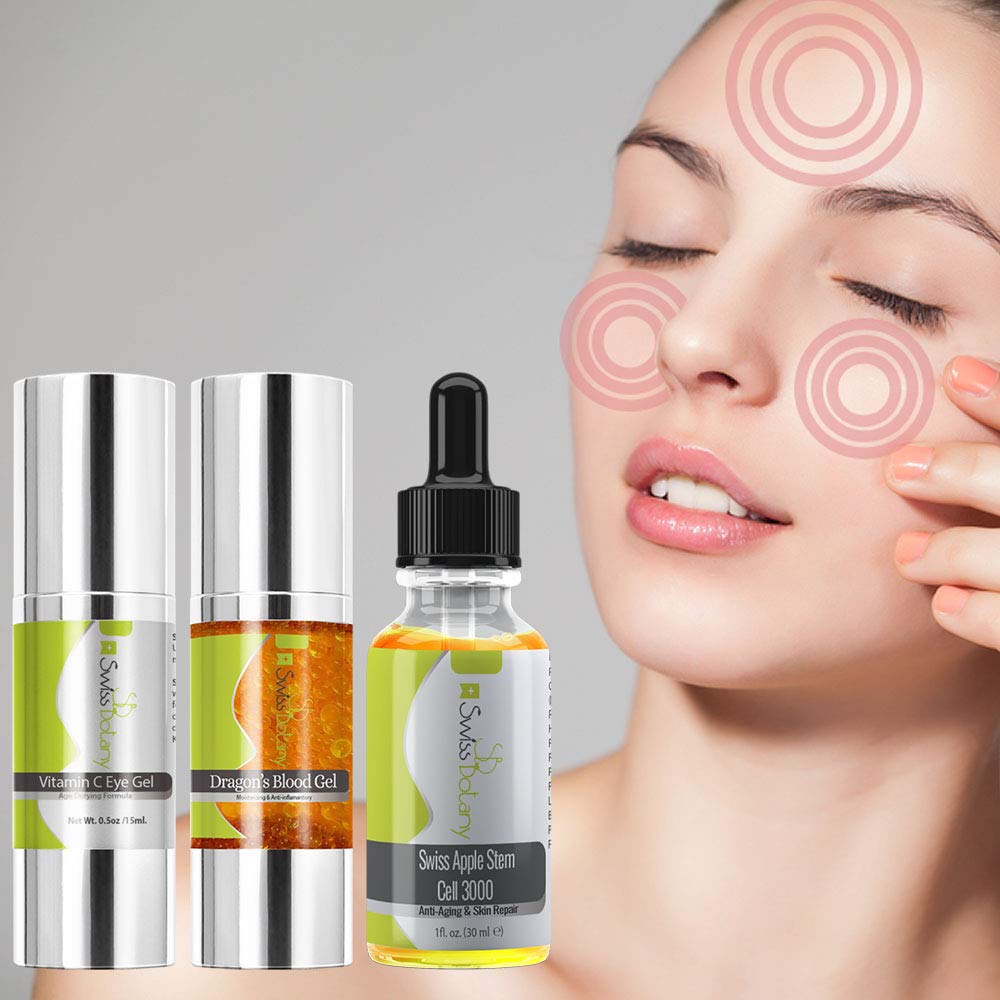 Swiss Botany Beauty Premium Eye Kit / 3 Dragons Blood 3 in 1 Eye Wrinkle Treatment - Natural Filler Alternative, Instantly Tighten & Sculpture Facial contours - eye wrinkle serum - vitamin c complex