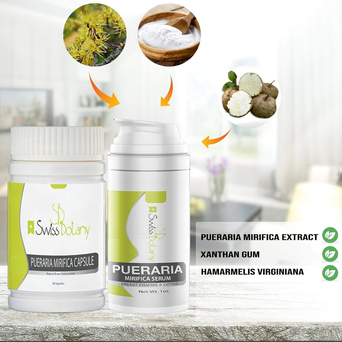 swissbotany breast lifting Pueraria Mirifica - Purest Quality Pueraria Mirifica Serum  + Swiss Botany Pueraria Mirifica Capsules - Natural breast Firming & Enlargement