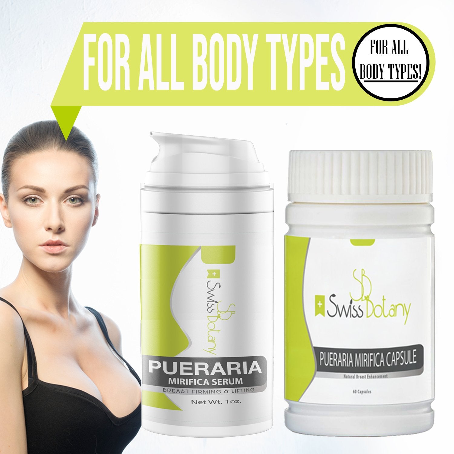 swissbotany breast lifting Pueraria Mirifica - Purest Quality Pueraria Mirifica Serum  + Swiss Botany Pueraria Mirifica Capsules - Natural breast Firming & Enlargement