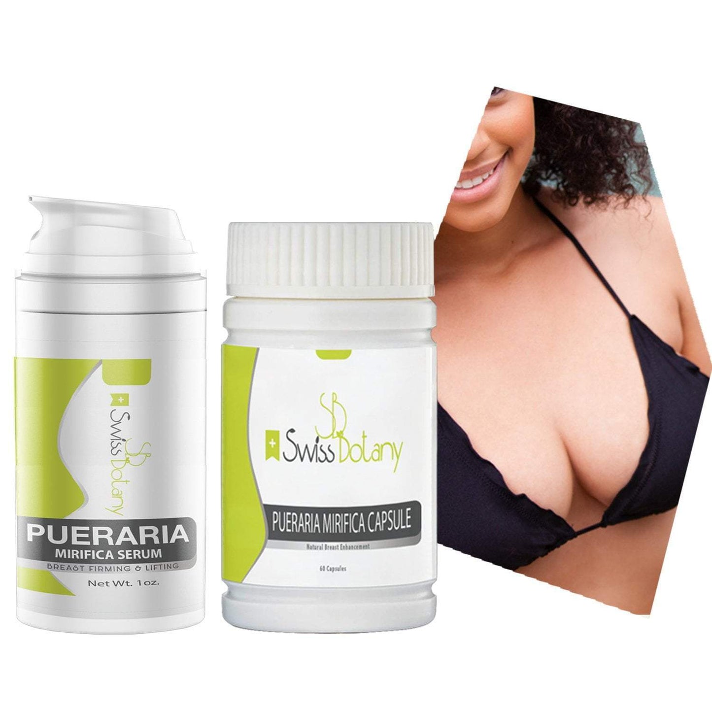 swissbotany breast lifting Pueraria Mirifica Serum (4) & Capsules (2) | 2 Month Supply Capsules & Serum