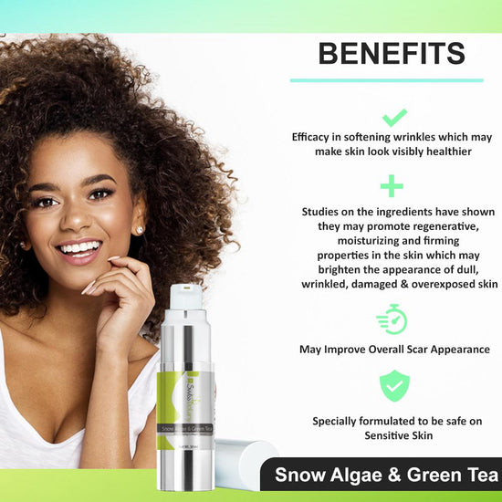 Snow Algae & Green Tea Moisturizing Collagen Serum, Improves Elasticit 